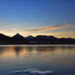 vista atardecer en invierno ciudad de Ushuaia